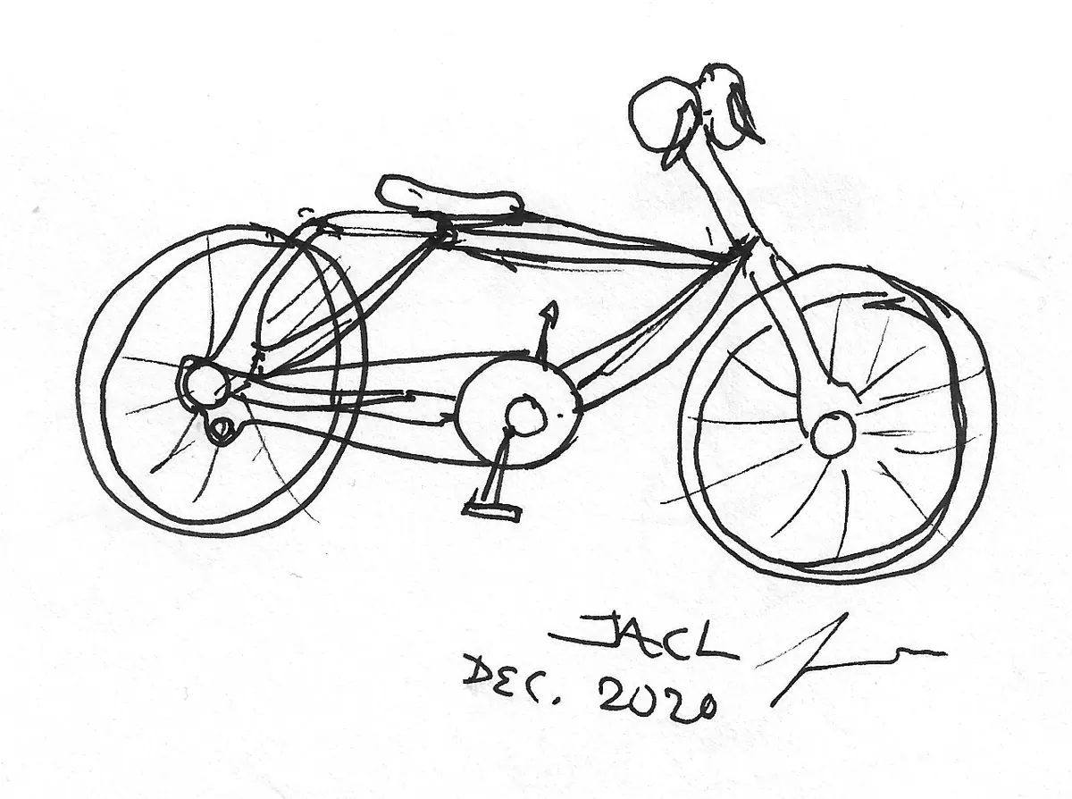 Bicicleta dibujada a mano, Bike - 003