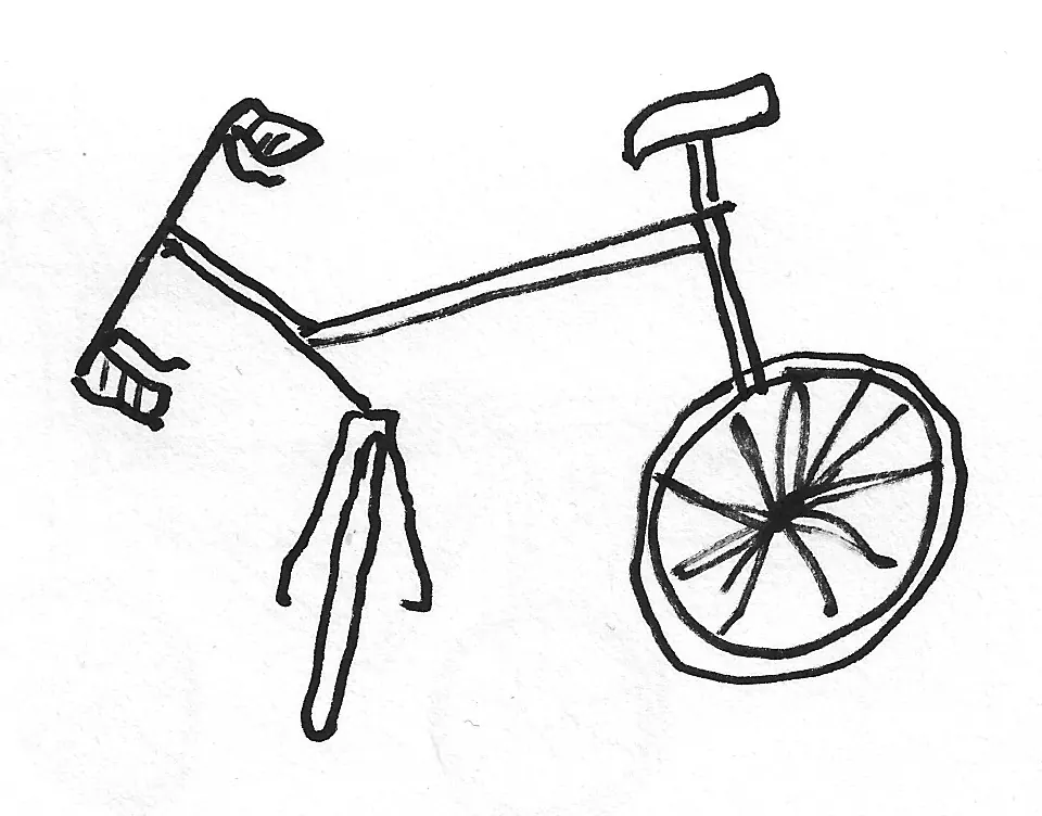 Bicicleta dibujada a mano, Bike - 005