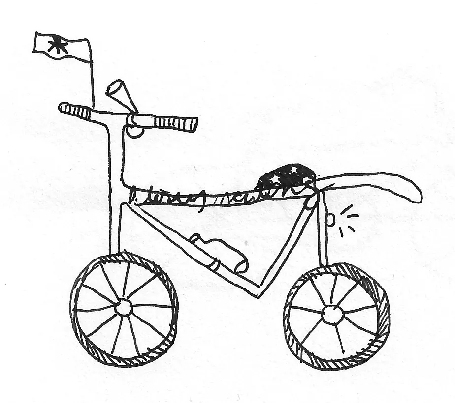 Bicicleta dibujada a mano, Bike - 006