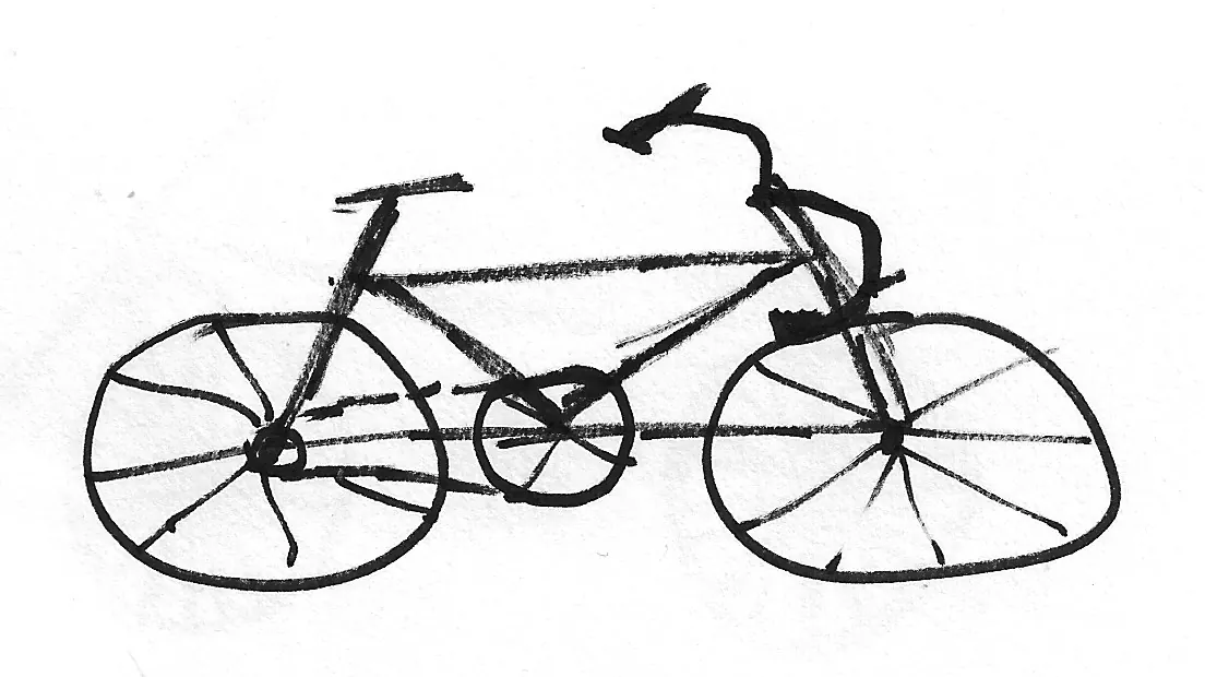 Bicicleta dibujada a mano, Bike - 007