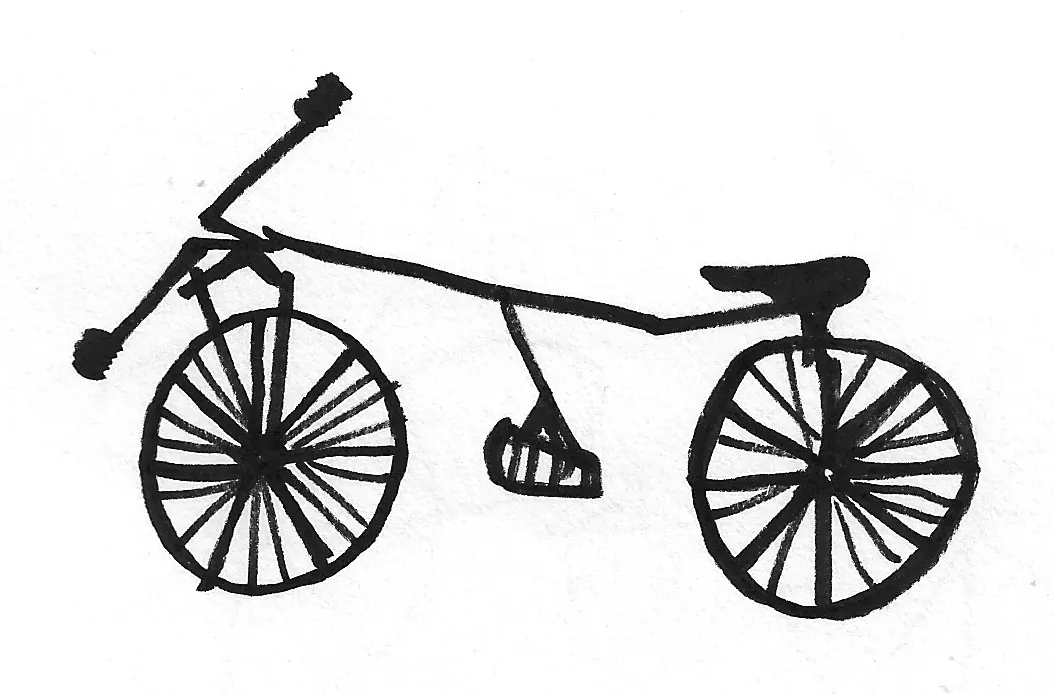Bicicleta dibujada a mano, Bike - 008