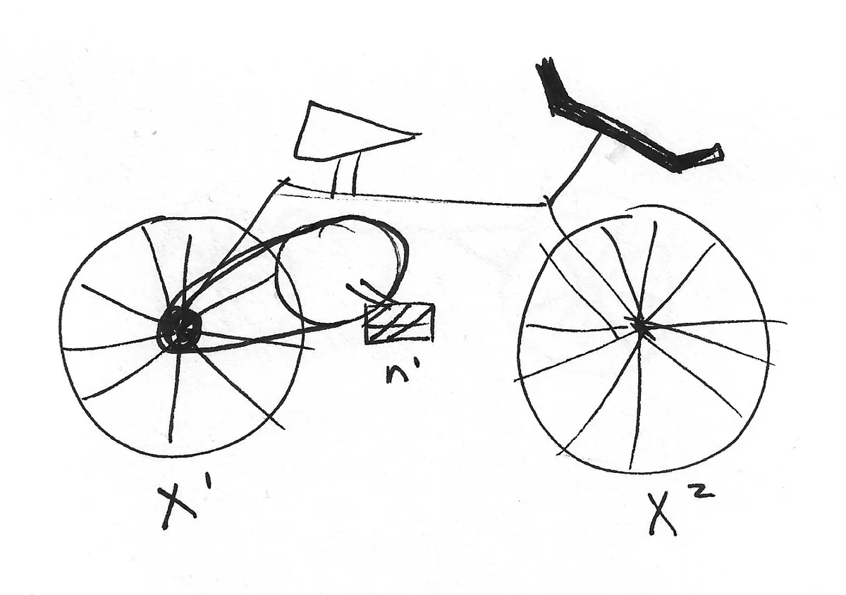 Bicicleta dibujada a mano, Bike - 009