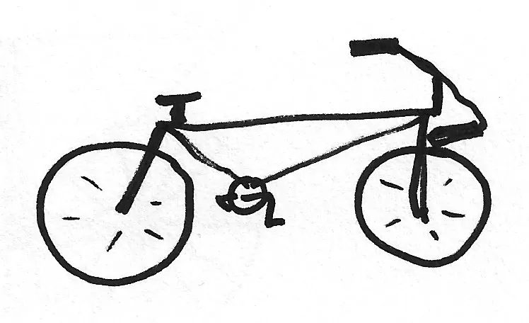 Bicicleta dibujada a mano, Bike - 011