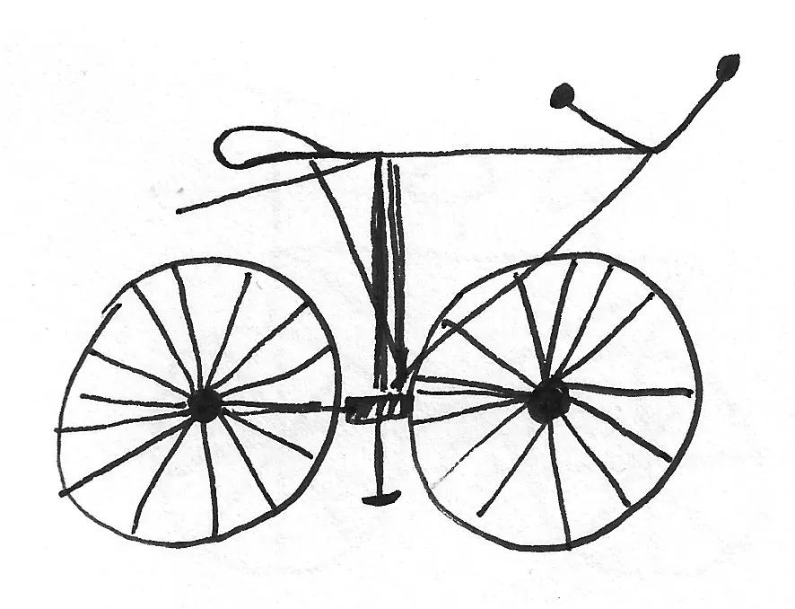 Bicicleta dibujada a mano, Bike - 012