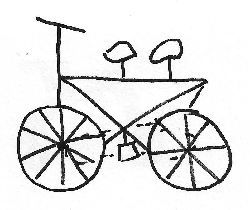 Bicicleta dibujada a mano, Bike - 013