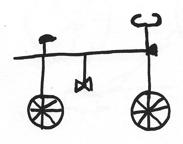 Bicicleta dibujada a mano, Bike - 015
