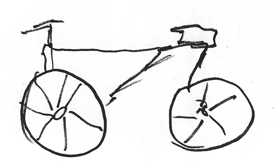 Bicicleta dibujada a mano, Bike - 016