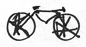 Bicicleta dibujada a mano, Bike - 018