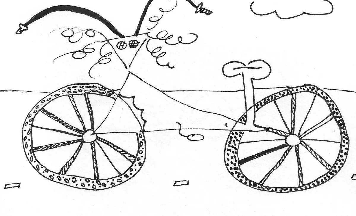 Bicicleta dibujada a mano, Bike - 019