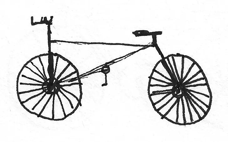 Bicicleta dibujada a mano, Bike - 022