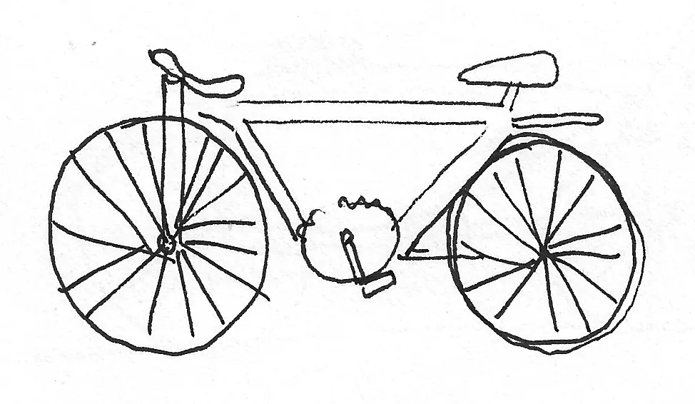 Bicicleta dibujada a mano, Bike - 023