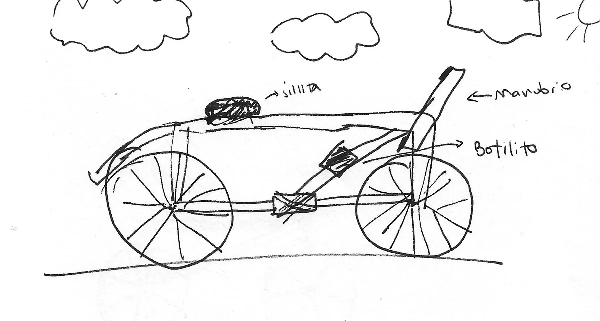 Bicicleta dibujada a mano, Bike - 024