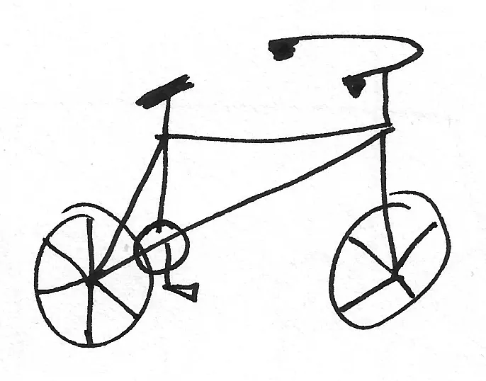 Bicicleta dibujada a mano, Bike - 028
