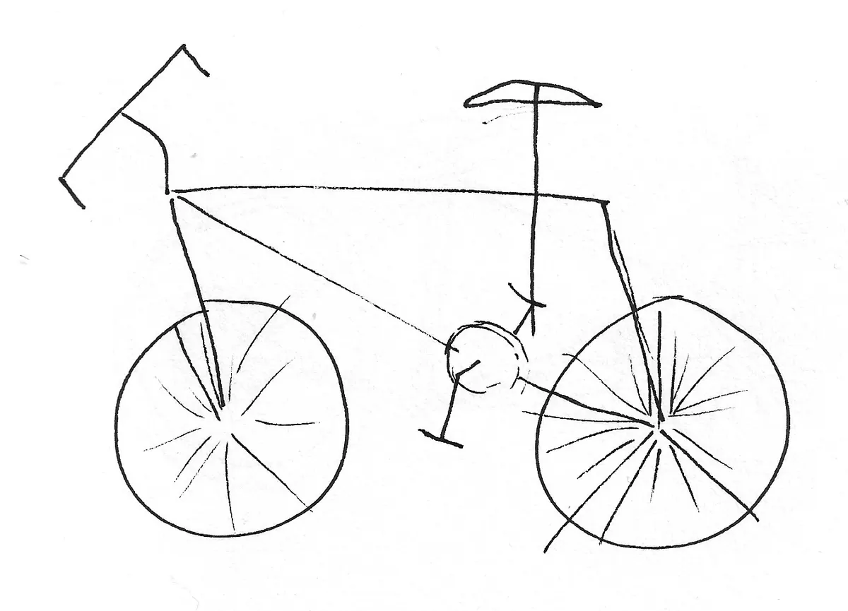 Bicicleta dibujada a mano, Bike - 029