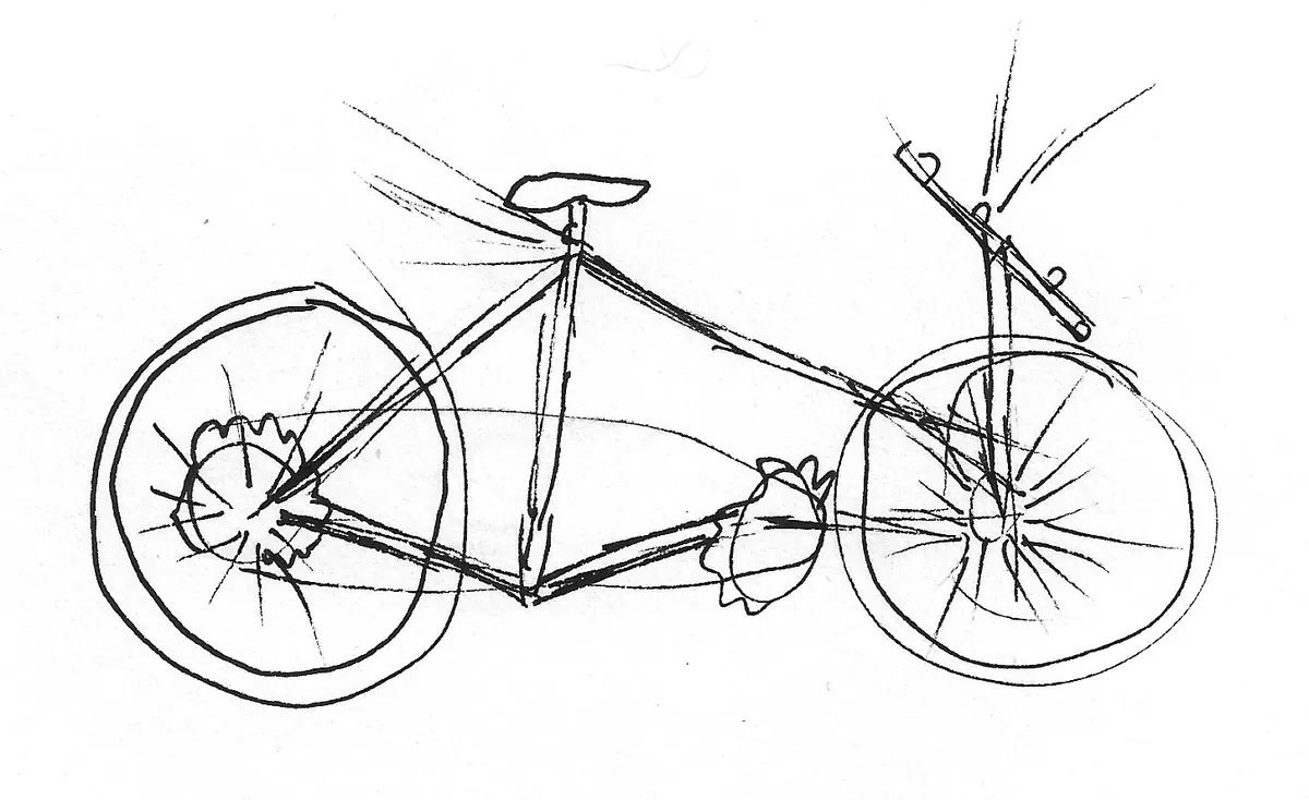 Bicicleta dibujada a mano, Bike - 030