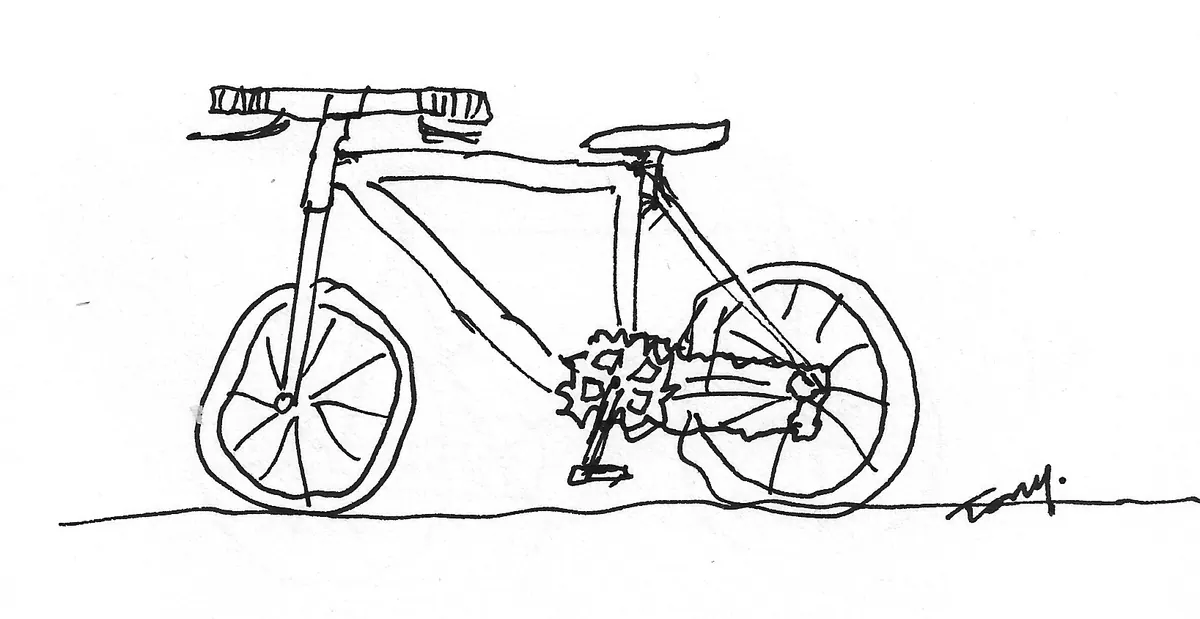 Bicicleta dibujada a mano, Bike - 034