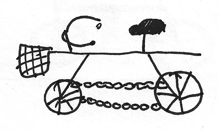 Bicicleta dibujada a mano, Bike - 036