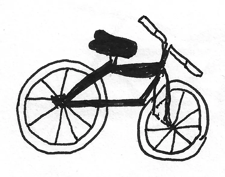 Bicicleta dibujada a mano, Bike - 039