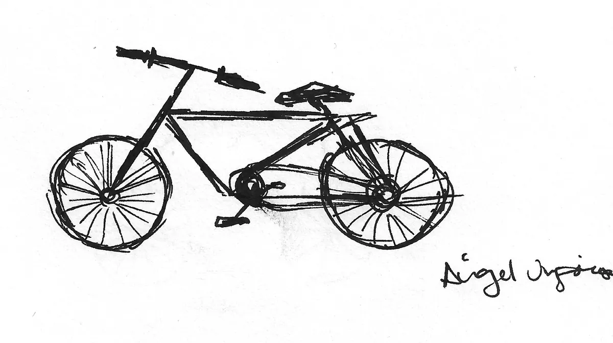 Bicicleta dibujada a mano, Bike - 040