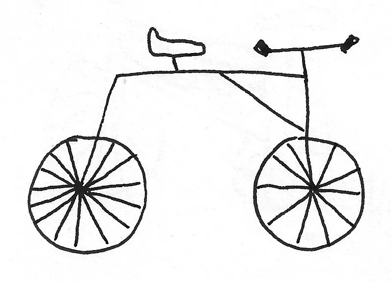 Bicicleta dibujada a mano, Bike - 041