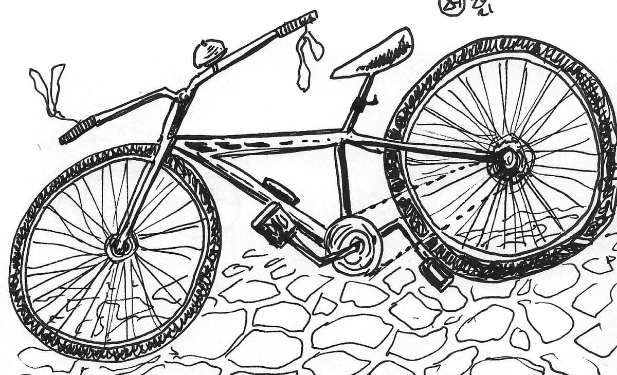 Bicicleta dibujada a mano, Bike - 045