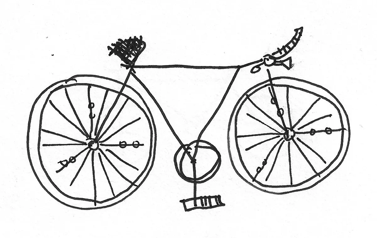 Bicicleta dibujada a mano, Bike - 047