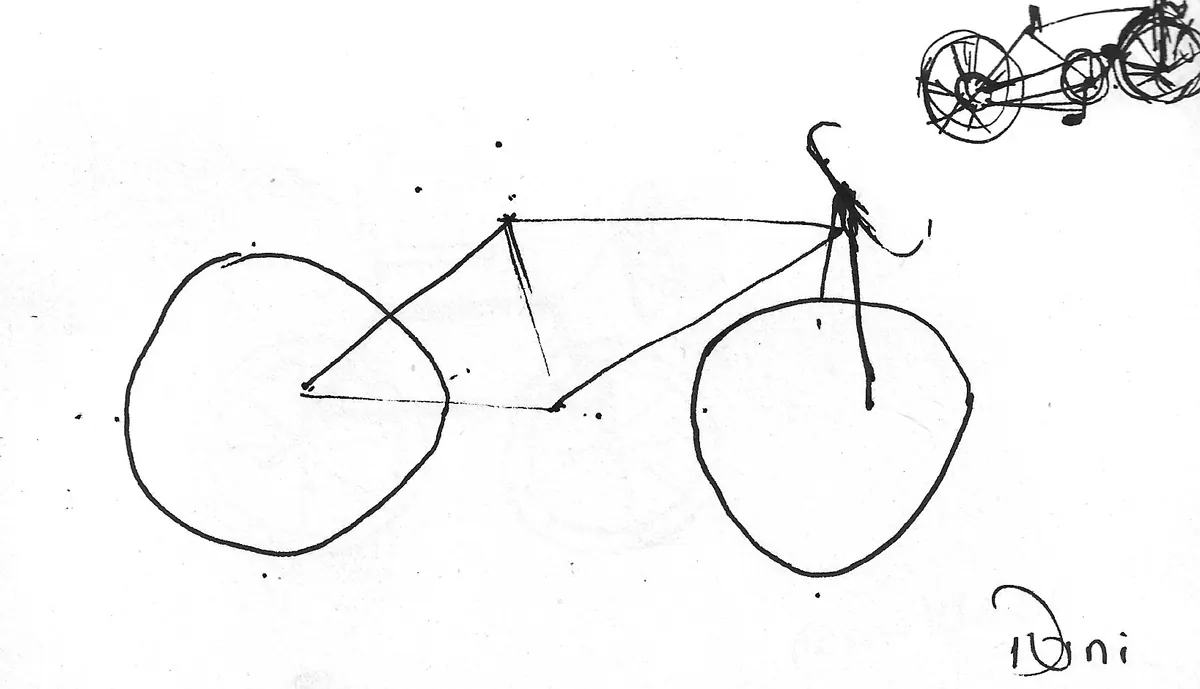 Bicicleta dibujada a mano, Bike - 050