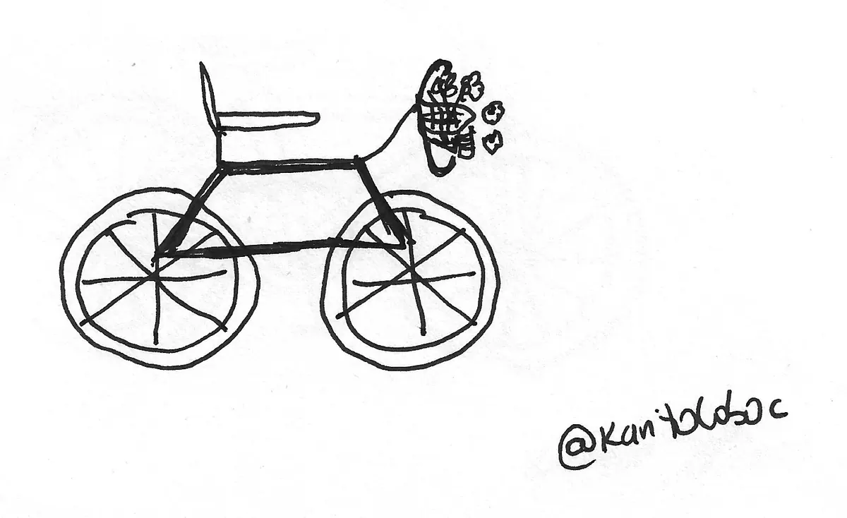 Bicicleta dibujada a mano, Bike - 051