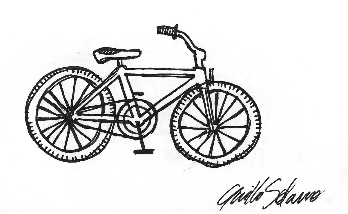 Bicicleta dibujada a mano, Bike - 052