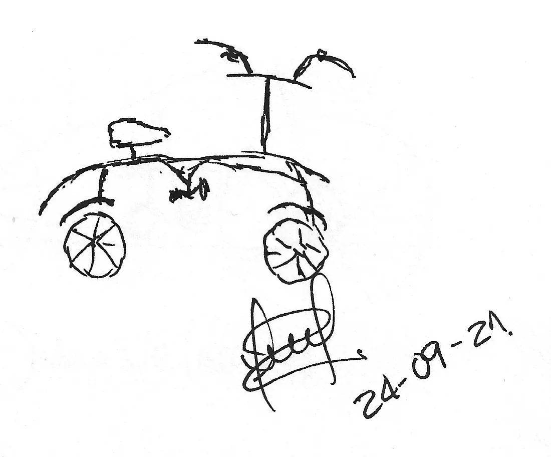Bicicleta dibujada a mano, Bike - 061