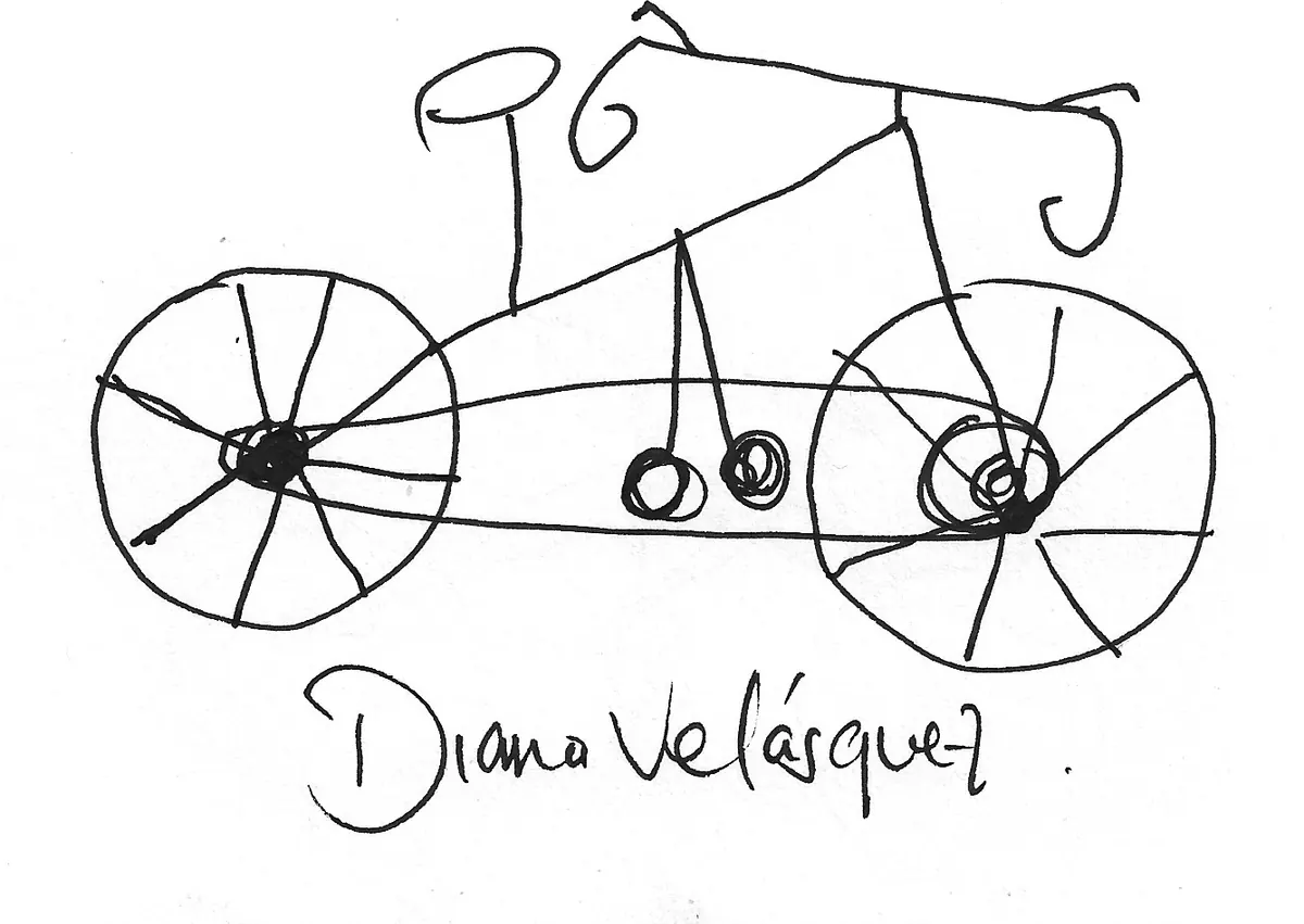 Bicicleta dibujada a mano, Bike - 062