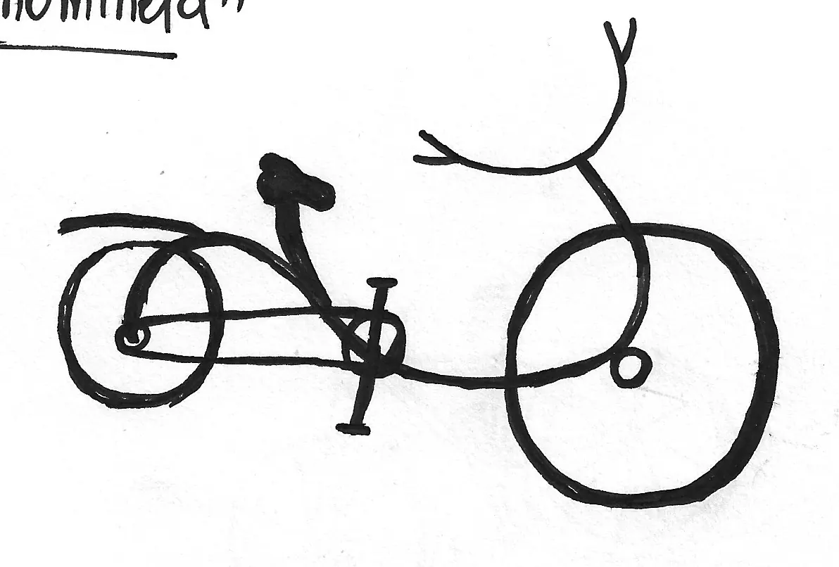 Bicicleta dibujada a mano, Bike - 067