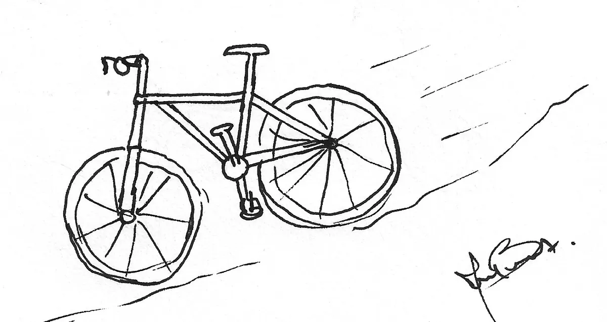 Bicicleta dibujada a mano, Bike - 068