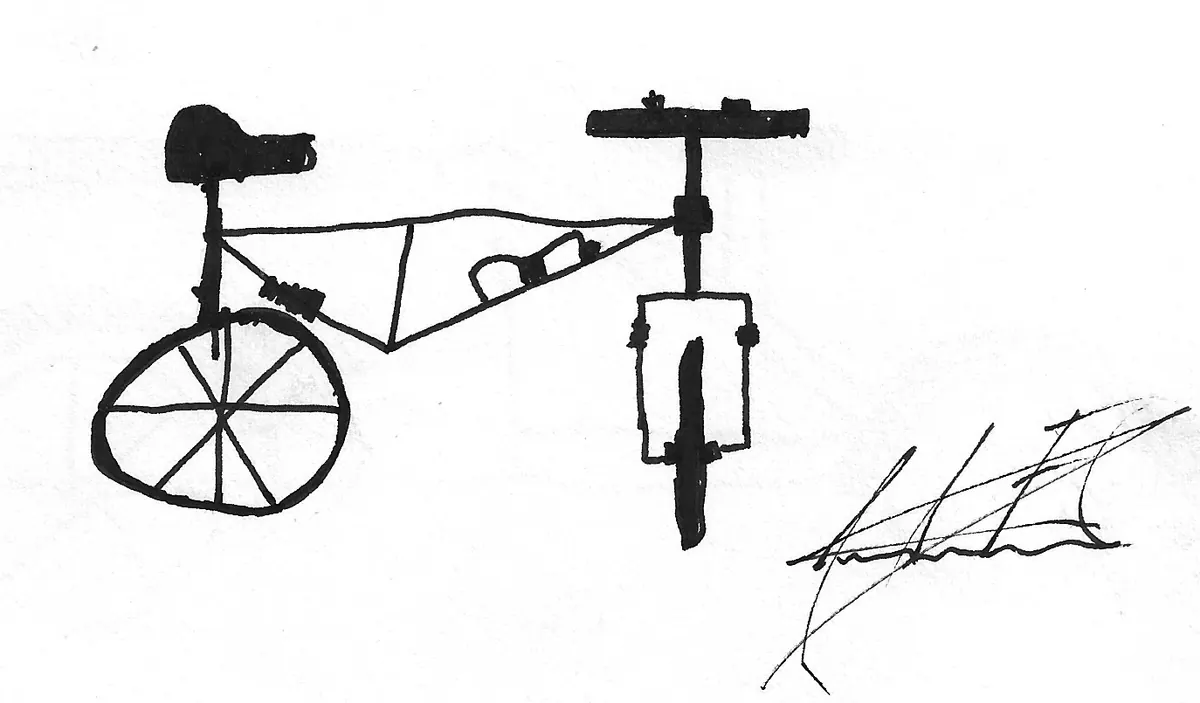 Bicicleta dibujada a mano, Bike - 075