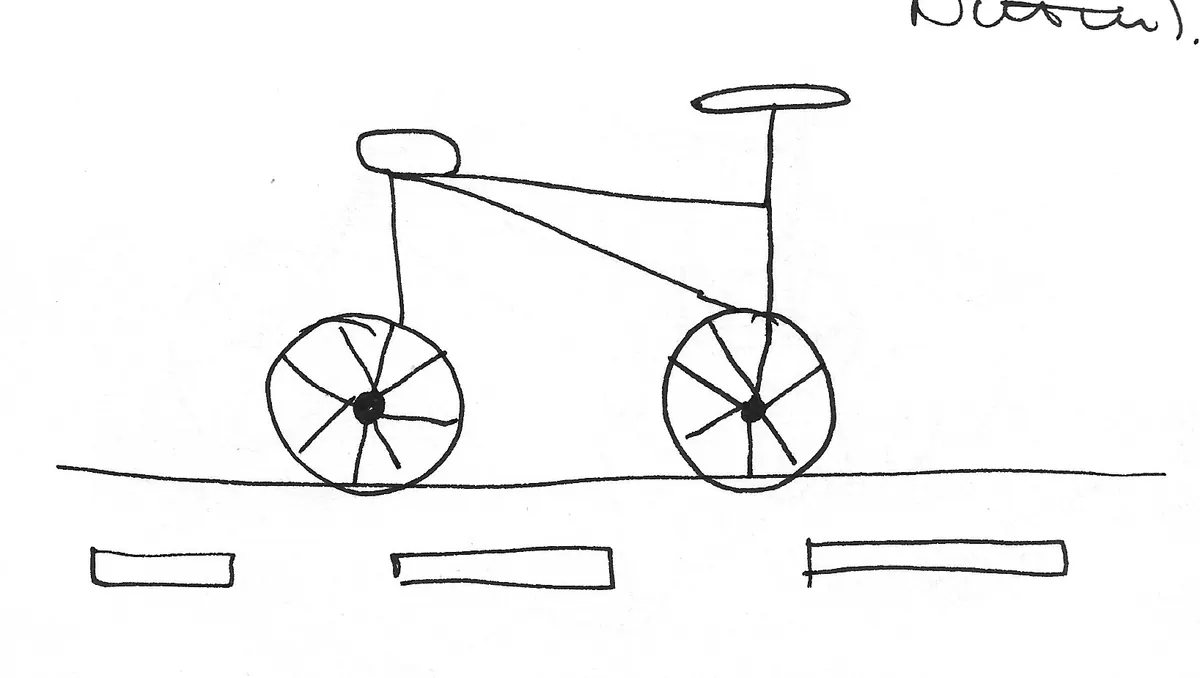 Bicicleta dibujada a mano, Bike - 077