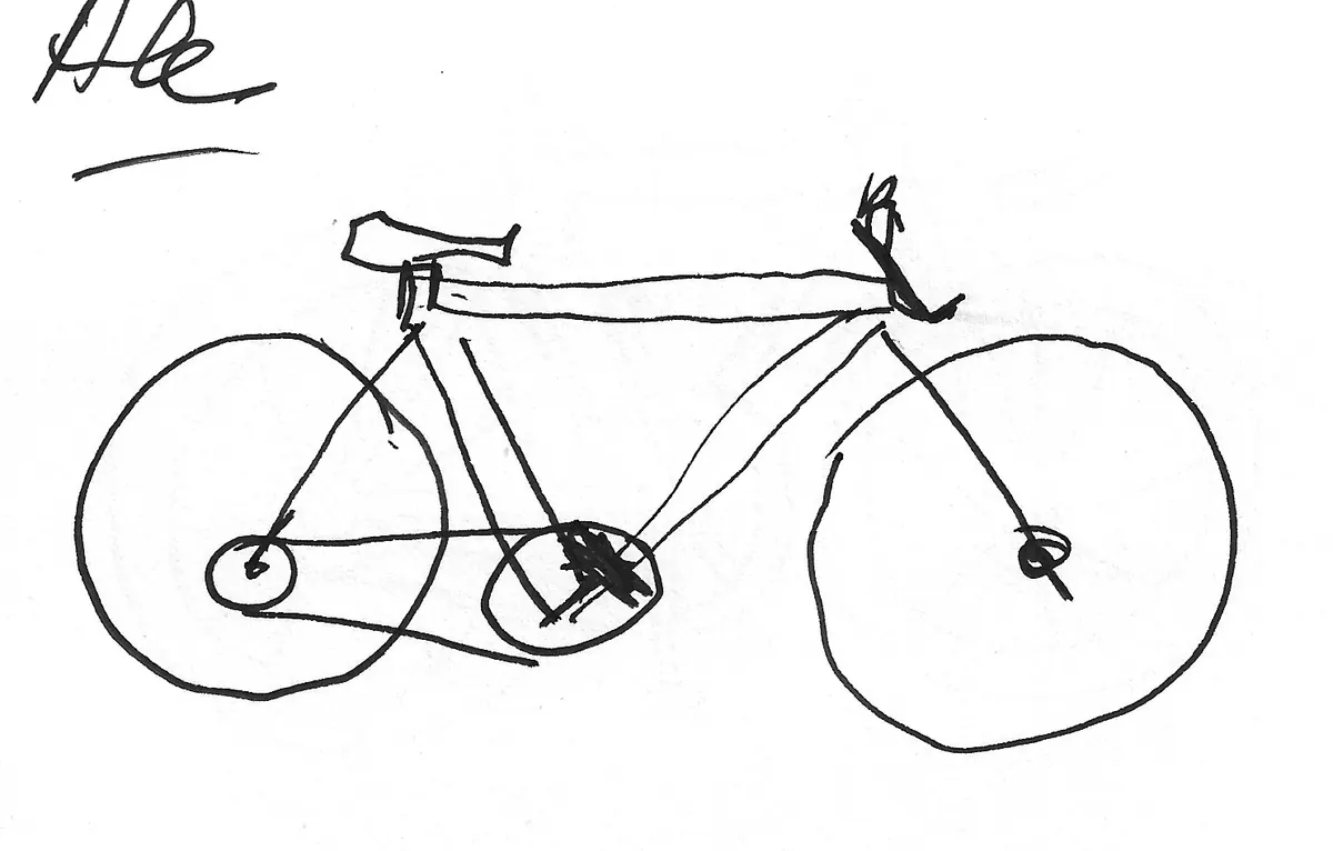 Bicicleta dibujada a mano, Bike - 080