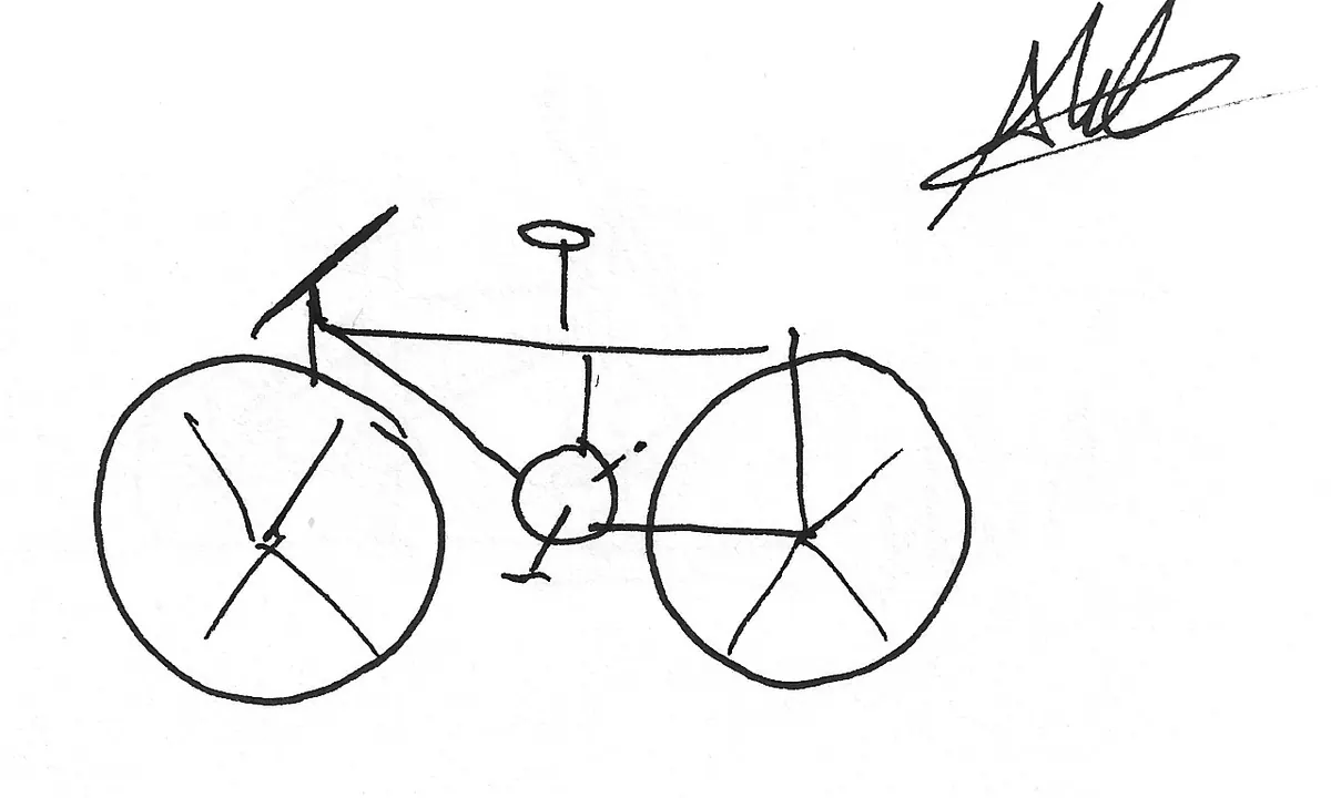Bicicleta dibujada a mano, Bike - 086