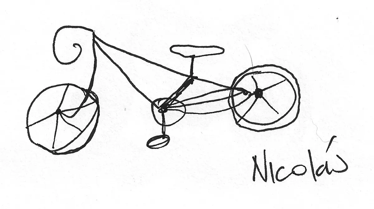 Bicicleta dibujada a mano, Bike - 096