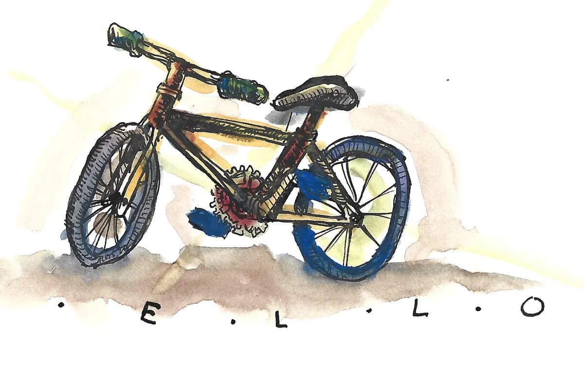 Bicicleta dibujada a mano, Bike - 097