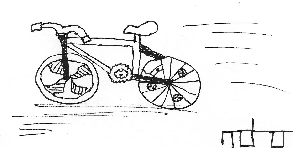 Bicicleta dibujada a mano, Bike - 101