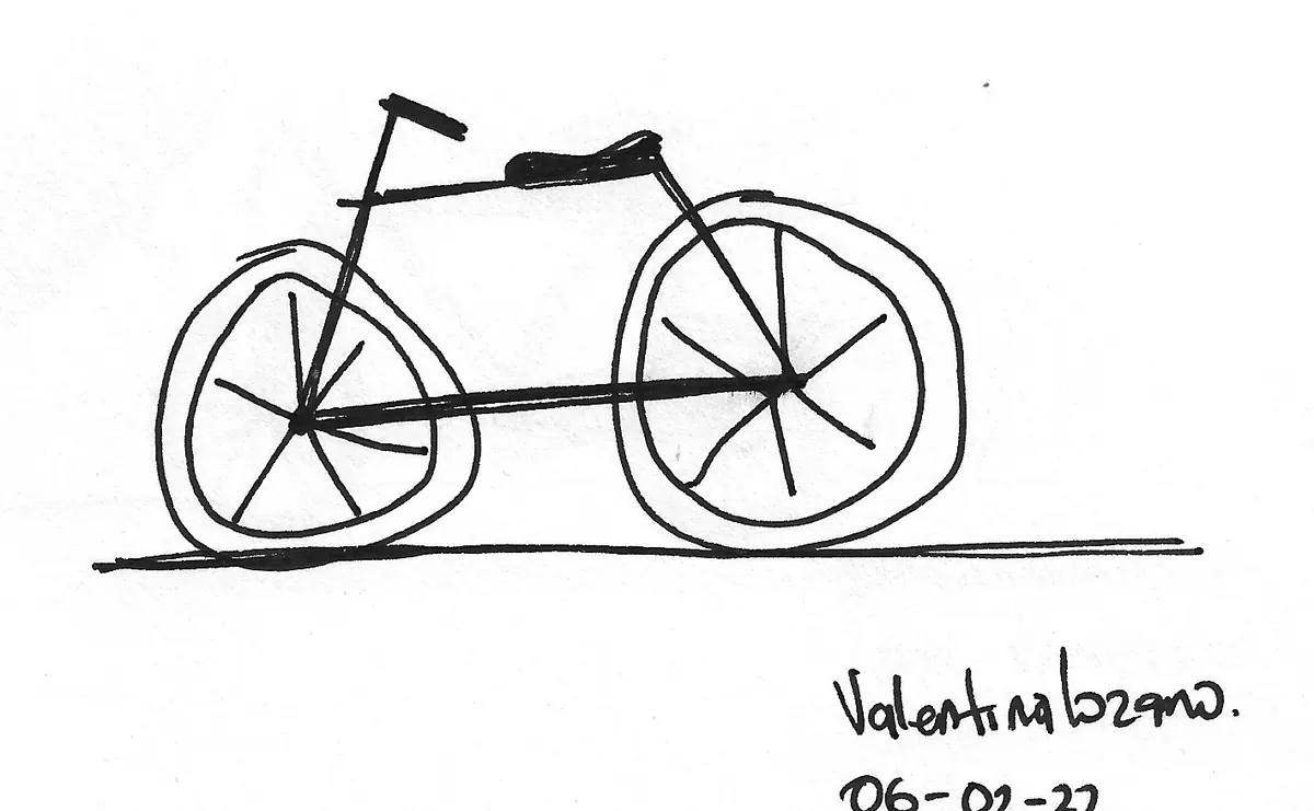 Bicicleta dibujada a mano, Bike - 125