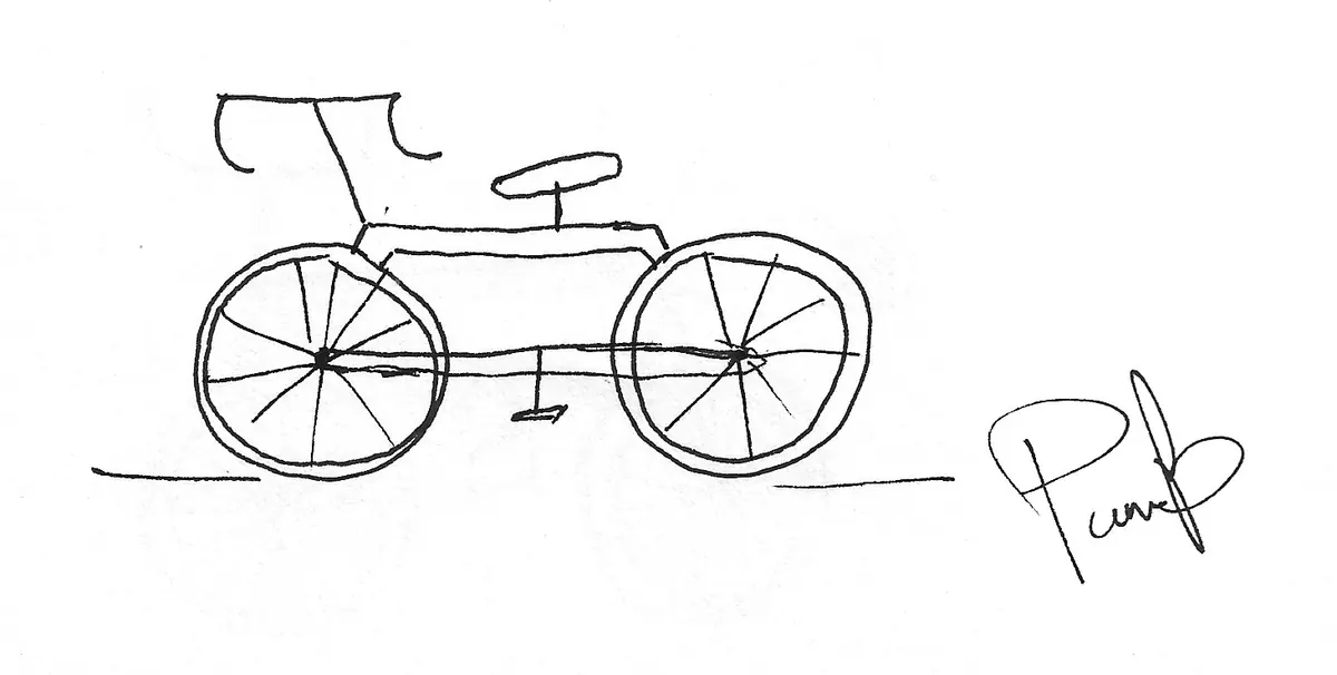 Bicicleta dibujada a mano, Bike - 214