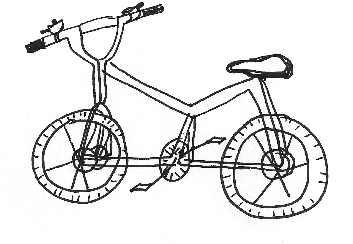 Bicicleta dibujada a mano, Bike - 216