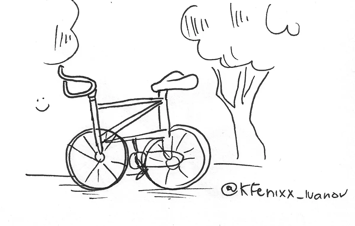 Bicicleta dibujada a mano, Bike - 252