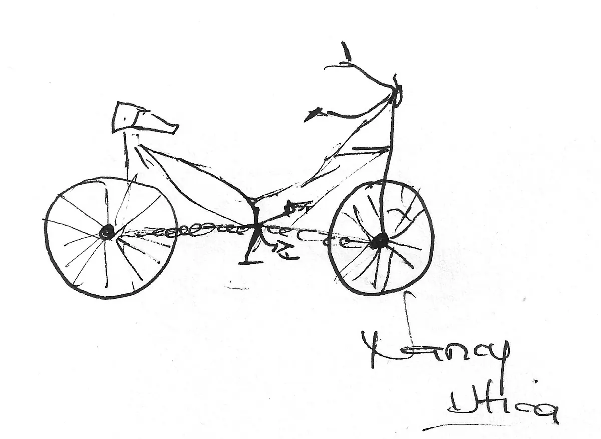 Bicicleta dibujada a mano, Bike - 257