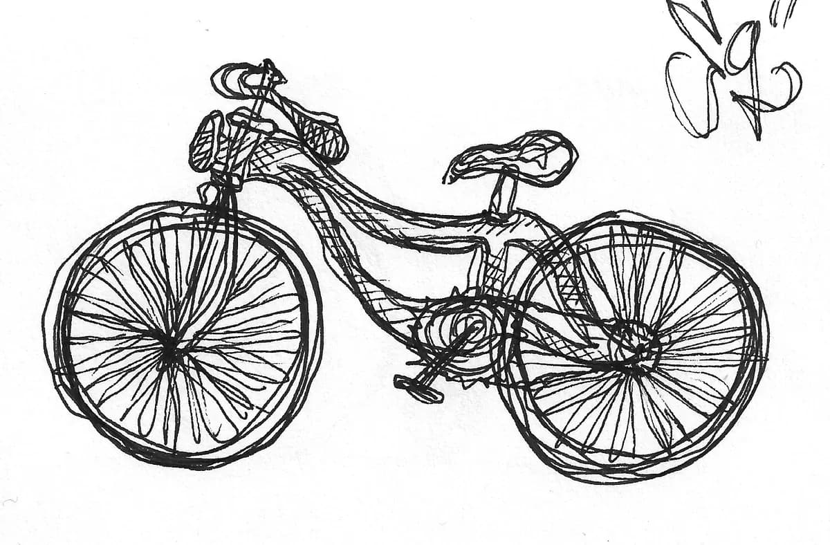 Bicicleta dibujada a mano, Bike - 281